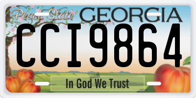 GA license plate CCI9864