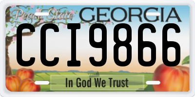 GA license plate CCI9866