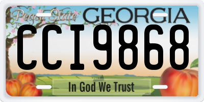 GA license plate CCI9868