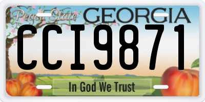 GA license plate CCI9871