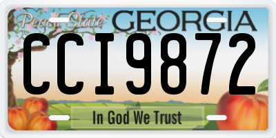 GA license plate CCI9872