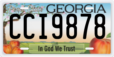 GA license plate CCI9878