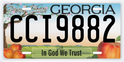 GA license plate CCI9882