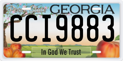 GA license plate CCI9883
