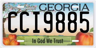 GA license plate CCI9885