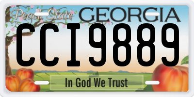 GA license plate CCI9889