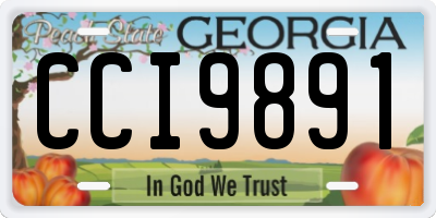 GA license plate CCI9891