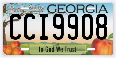 GA license plate CCI9908