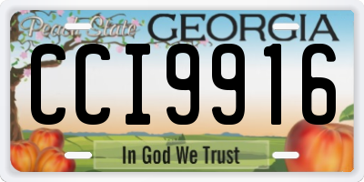 GA license plate CCI9916