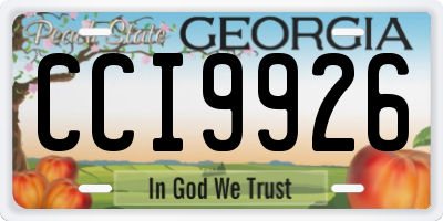 GA license plate CCI9926