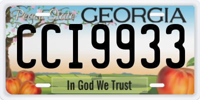 GA license plate CCI9933