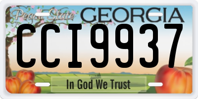 GA license plate CCI9937