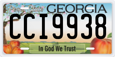 GA license plate CCI9938