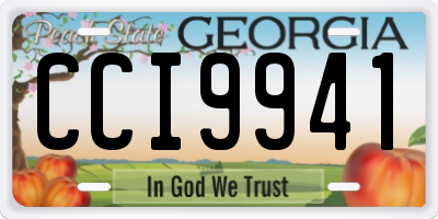 GA license plate CCI9941