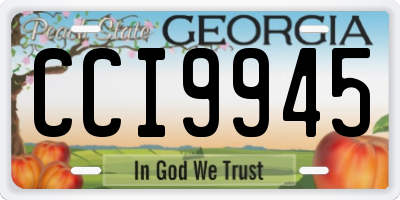 GA license plate CCI9945