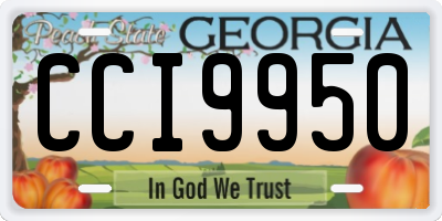 GA license plate CCI9950