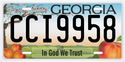 GA license plate CCI9958