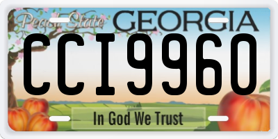 GA license plate CCI9960
