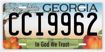 GA license plate CCI9962