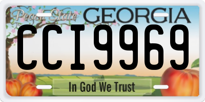 GA license plate CCI9969