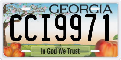 GA license plate CCI9971