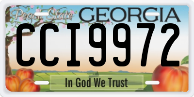 GA license plate CCI9972