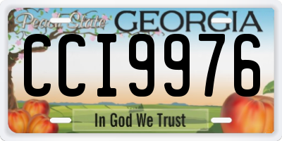 GA license plate CCI9976