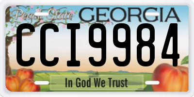 GA license plate CCI9984