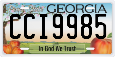 GA license plate CCI9985