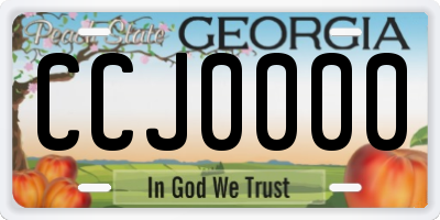 GA license plate CCJ0000