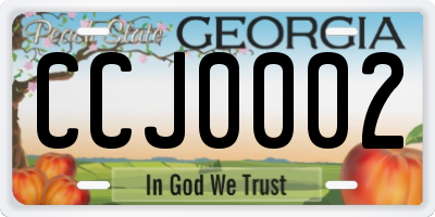 GA license plate CCJ0002