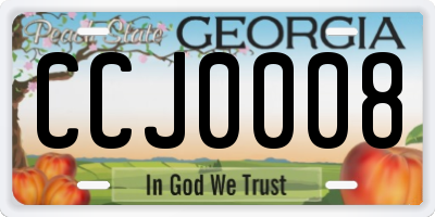 GA license plate CCJ0008