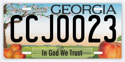 GA license plate CCJ0023