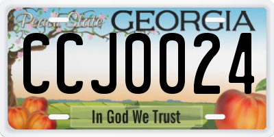 GA license plate CCJ0024