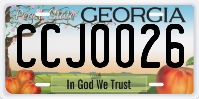 GA license plate CCJ0026
