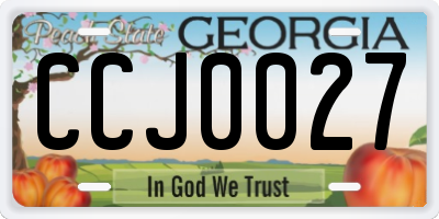 GA license plate CCJ0027