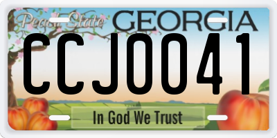 GA license plate CCJ0041