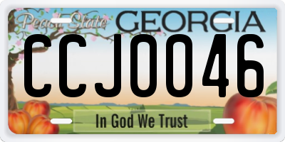 GA license plate CCJ0046