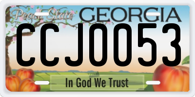 GA license plate CCJ0053