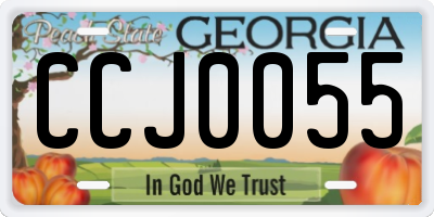 GA license plate CCJ0055