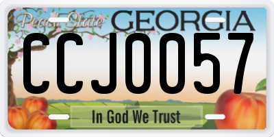 GA license plate CCJ0057