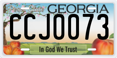 GA license plate CCJ0073