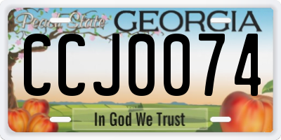 GA license plate CCJ0074