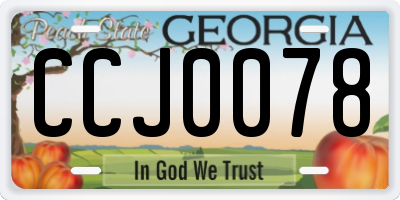 GA license plate CCJ0078