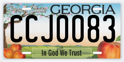 GA license plate CCJ0083