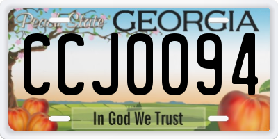 GA license plate CCJ0094