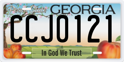 GA license plate CCJ0121