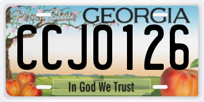 GA license plate CCJ0126