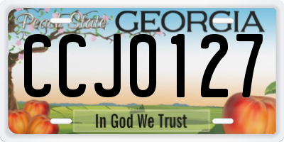 GA license plate CCJ0127