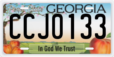 GA license plate CCJ0133